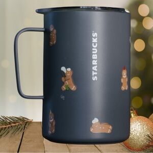 New Starbucks x MiiR 2025 Holiday Winter Grey Gingerbread Men SS Mug